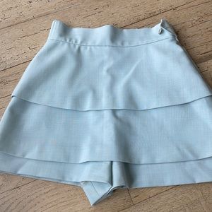 Blue silk mini skort